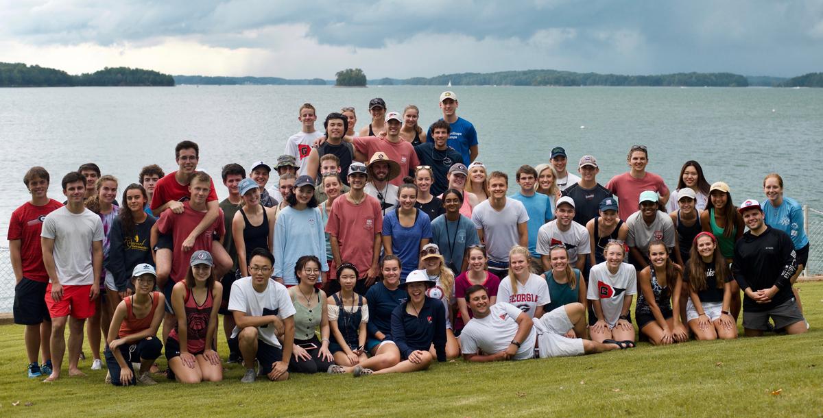 A group of sailors on the land